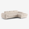 Sofá cama con chaise longue derecha con almacenamiento y reposacabezas ajustable Eluna Descueto