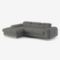 Sofá cama de 3 plazas con chaise longue izquierda, almacenamiento y reposacabezas ajustable Nura Rebajas