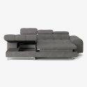 Sofá cama de 3 plazas con chaise longue izquierda, almacenamiento y reposacabezas ajustable Nura Oferta