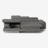Sofá cama de 3 plazas con chaise longue izquierda, almacenamiento y reposacabezas ajustable Nura Oferta