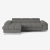 Sofá cama de 3 plazas con chaise longue izquierda, almacenamiento y reposacabezas ajustable Nura Descueto