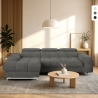 Sofá cama de 3 plazas con chaise longue izquierda, almacenamiento y reposacabezas ajustable Nura Promoción