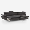 Sofá cama 3 plazas ajustable con chaise longue derecha con almacenamiento Tova Stock