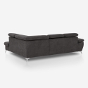 Sofá cama 3 plazas ajustable con chaise longue derecha con almacenamiento Tova Características