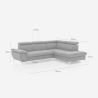 Sofá cama 3 plazas ajustable con chaise longue derecha con almacenamiento Tova 