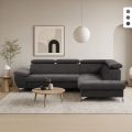 Sofá cama 3 plazas ajustable con chaise longue derecha con almacenamiento Tova Promoción