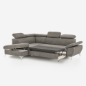 Sofá cama moderno de 3 plazas con chaise longue y almacenamiento a la izquierda Vera Stock