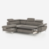 Sofá cama moderno de 3 plazas con chaise longue y almacenamiento a la izquierda Vera Stock