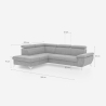 Sofá cama moderno de 3 plazas con chaise longue y almacenamiento a la izquierda Vera 