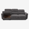 Sofá extensible relax con chaise longue y almacenamiento izquierda chenilla 3 plazas Sira Rebajas