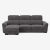 Sofá extensible relax con chaise longue y almacenamiento izquierda chenilla 3 plazas Sira Venta