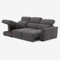 Sofá extensible relax con chaise longue y almacenamiento izquierda chenilla 3 plazas Sira Oferta