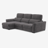 Sofá extensible relax con chaise longue y almacenamiento izquierda chenilla 3 plazas Sira Descueto