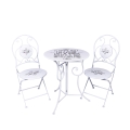 Set de mesa blanca con 2 sillas plegables para exterior Le Regole della Colazione Promoción
