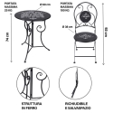 Set de mesa y 2 sillas plegables de exterior en hierro negro Pausa Perfetta Modelo