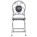 Set de mesa y 2 sillas plegables de exterior en hierro negro Pausa Perfetta Rebajas