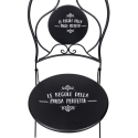 Set de mesa y 2 sillas plegables de exterior en hierro negro Pausa Perfetta Descueto