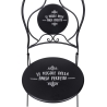 Set de mesa y 2 sillas plegables de exterior en hierro negro Pausa Perfetta Descueto