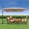Parasol de jardín 3x3 en aluminio con mástil lateral giratorio Deluxe Venta