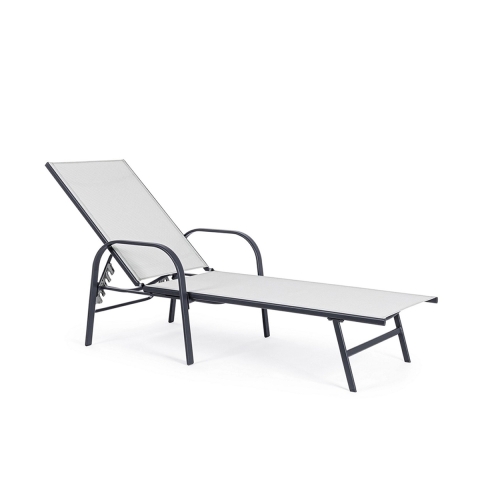 Tumbona reclinable para jardín blanca Bizzotto Arent Promoción