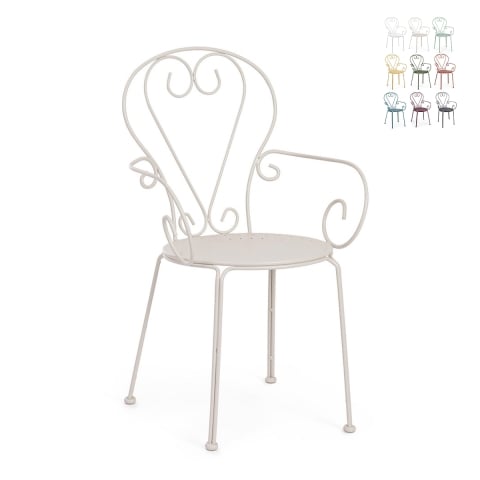 Silla de jardín exterior apilable estilo shabby chic Bizzotto Etienne Promoción