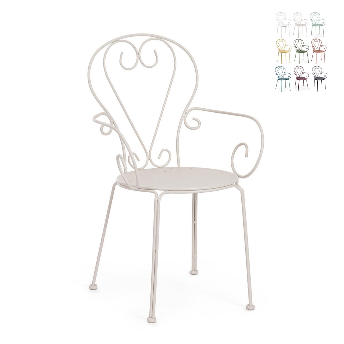 Silla de jardín exterior apilable estilo shabby chic Bizzotto Etienne Promoción Silla de jardín exterior apilable estilo shabby chic Bizzotto Etienne Promoción