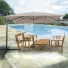 Sombrilla de jardín 3x4 con brazo lateral giratorio Deluxe Venta