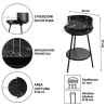 Barbacoa de carbón con parrilla ajustable redonda Ø 38cm Grato Modelo