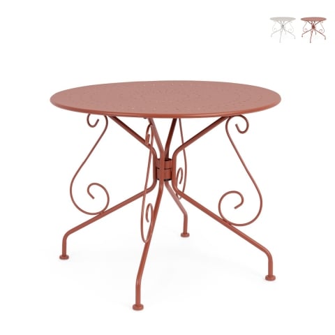 Mesa redonda de exterior para jardín 90cm estilo Bizzotto Etienne Promoción