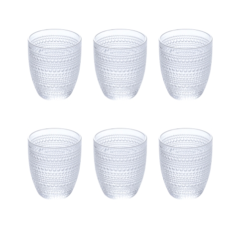 Juego de 6 vasos de agua en vidrio decorado 325ml Roma Promoción