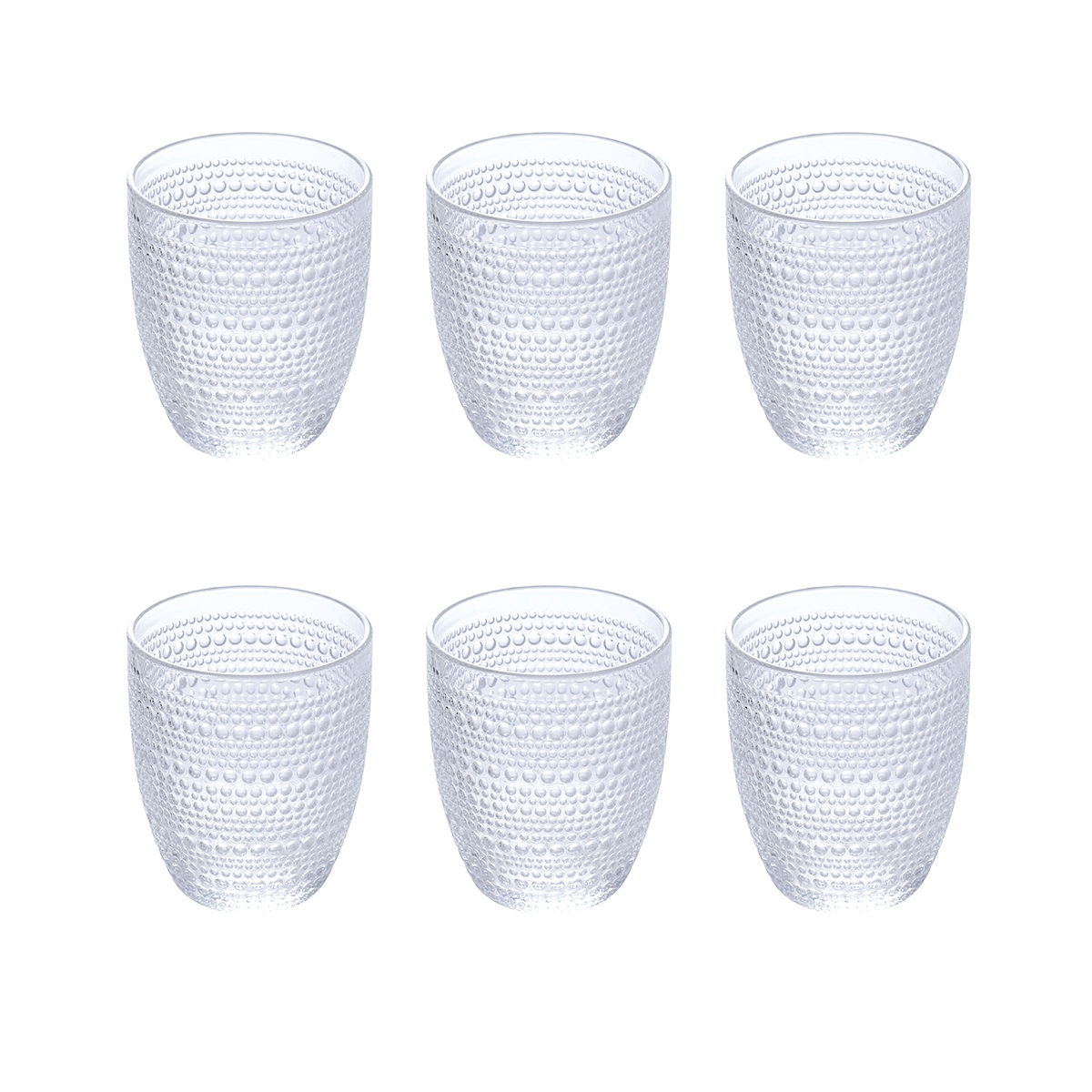 Juego de 6 vasos de agua en vidrio decorado 325ml Roma Promoción