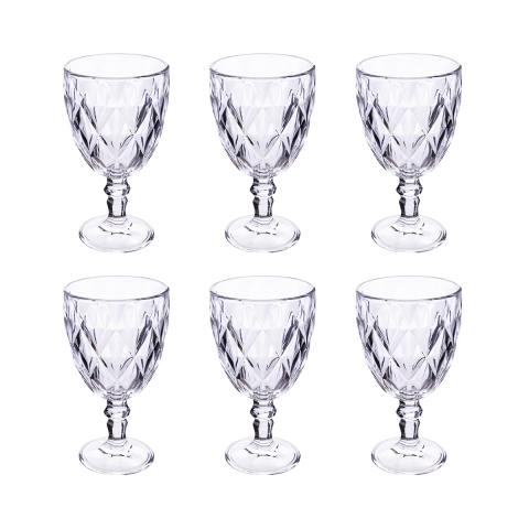 Juego de 6 copas de vidrio transparente Elizabeth de 340 ml Promoción