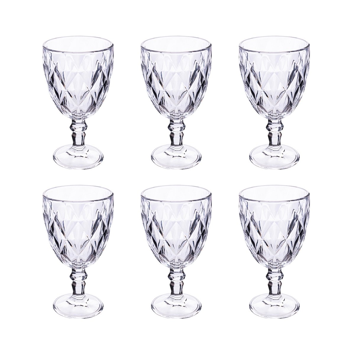 Juego de 6 copas de vidrio transparente Elizabeth de 340 ml Promoción Juego de 6 copas de vidrio transparente Elizabeth de 340 ml Promoción