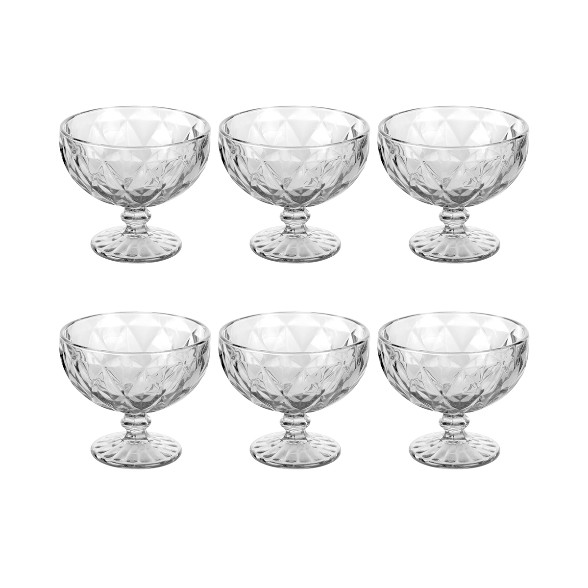 Set de 6 copas para helado 400 ml de vidrio transparente Elizabeth Promoción Set de 6 copas para helado 400 ml de vidrio transparente Elizabeth Promoción