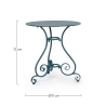 Mesa de exterior redonda 70cm 3 patas estilo shabby chic Etienne 