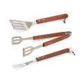 Juego de 3 utensilios para barbacoa de acero inoxidable y madera Firao Promoción