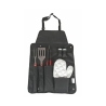 Set 6 utensilios para barbacoa de acero inoxidable con guante y delantal Lomar Promoción