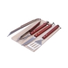 Set de 4 utensilios para barbacoa de acero inoxidable y tabla de madera Pyros Promoción