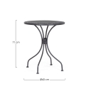 Mesa de jardín redonda 60cm vintage shabby chic Bizzotto Lizette 