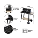Parrilla a carbón con ruedas y rejilla ajustable 48x28 cm Noxor Catálogo