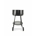 Barbacoa de carbón redonda Pipra con parrilla Ø 48cm ajustable y ruedas Descueto