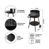 Barbacoa de carbón redonda Pipra con parrilla Ø 48cm ajustable y ruedas Modelo