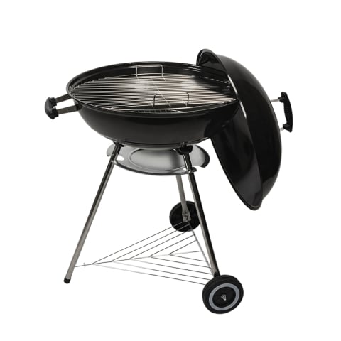 Barbacoa de carbón redonda con parrilla de 55 cm, tapa y ruedas Ardena Promoción