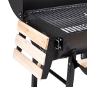 Barbacoa de carbón con tapa, ruedas y 2 estantes de madera Matambre Elección