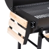 Barbacoa de carbón con tapa, ruedas y 2 estantes de madera Matambre Elección