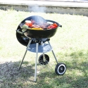 Barbacoa de carbón redonda de acero con tapa y ruedas Torka Venta