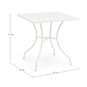 Mesa de jardín cuadrada de acero 70x70x71cm Bizzotto Kelsie Características