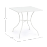 Mesa de jardín cuadrada de acero 70x70x71cm Bizzotto Kelsie Características