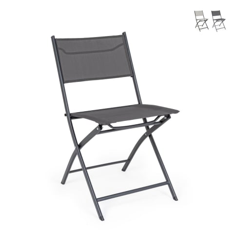 Silla plegable de exterior de acero y textilene Bizzotto Martinez Promoción