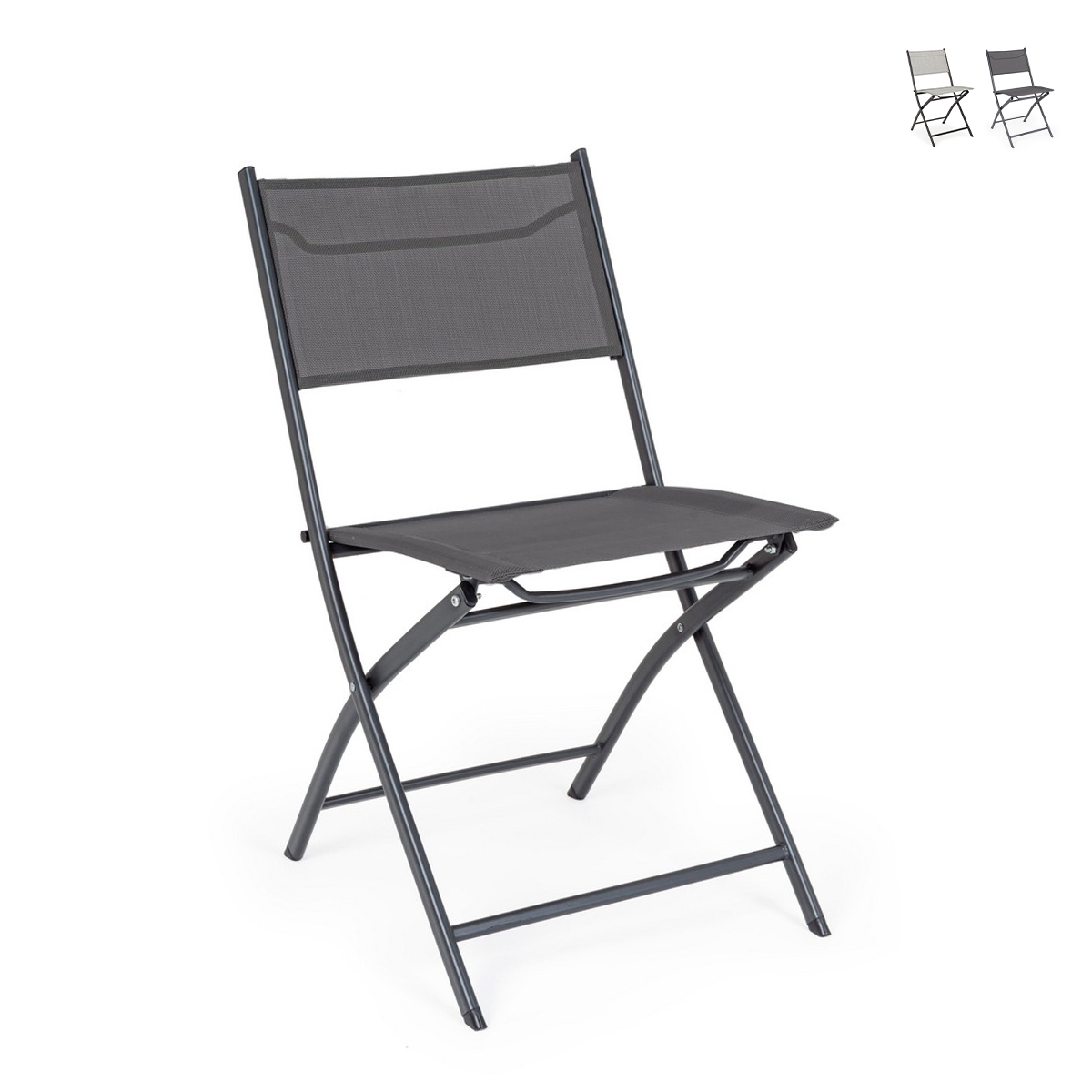 Silla plegable de exterior de acero y textilene Bizzotto Martinez Promoción